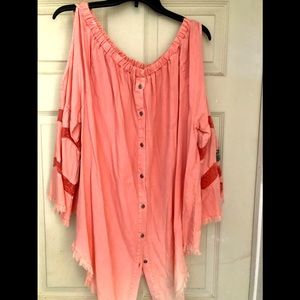 New cold-shoulder long sleeve blouse